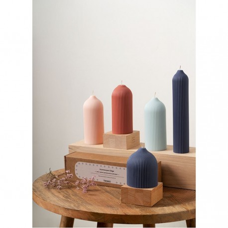 Свеча декоративная бежево-розового цвета из коллекции edge, 10,5 см