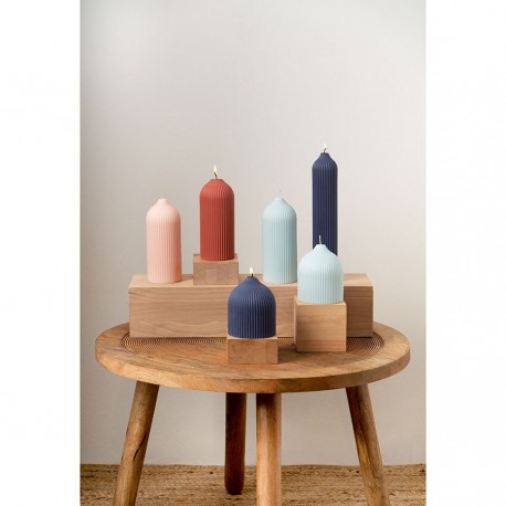 Свеча декоративная бежево-розового цвета из коллекции edge, 16,5 см