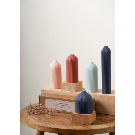 Свеча декоративная бежево-розового цвета из коллекции edge, 25,5 см