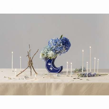 Ваза для цветов moon, 18 см, синяя