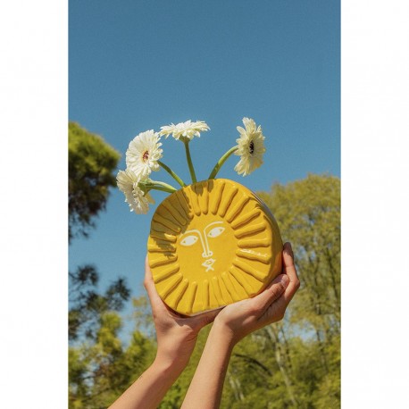 Ваза для цветов sun, 18 см, желтая