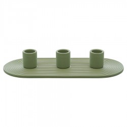 Подсвечник для 3 свечей из каменной керамики оливкового цвета из коллекции essential