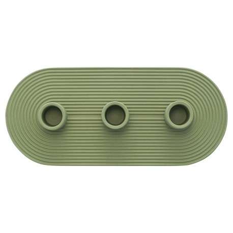 Подсвечник для 3 свечей из каменной керамики оливкового цвета из коллекции essential