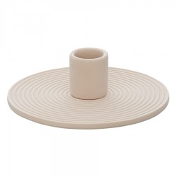 Подсвечник из каменной керамики бежевого цвета из коллекции essential