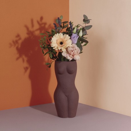 Ваза для цветов body, black, 23 см