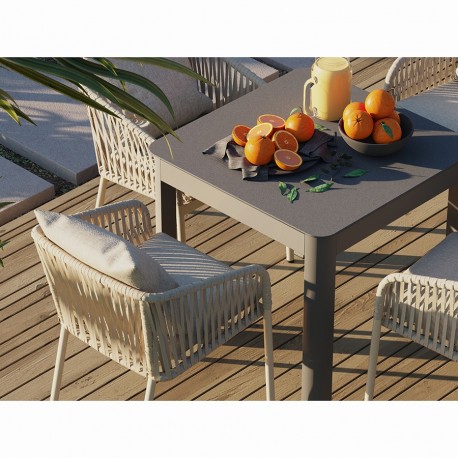 Стол обеденный leif, 80х80 см, серо-бежевый