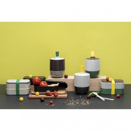 Ланч-бокс meals, 800 мл, светло-серый/зеленый