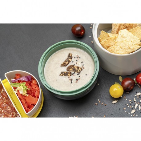 Ланч-бокс meals, 800 мл, светло-серый/зеленый