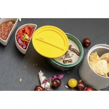 Ланч-бокс meals, 800 мл, светло-серый/зеленый