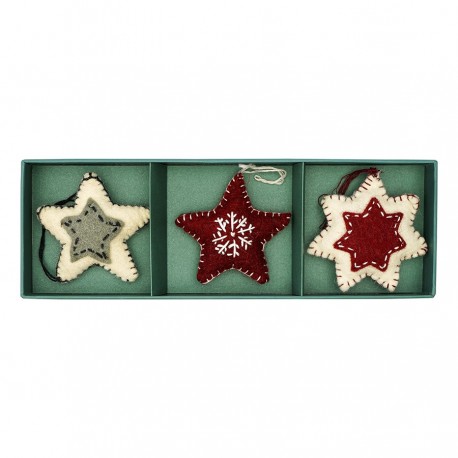 Набор елочных украшений из фетра christmas stars из коллекции new year essential, 3 шт.