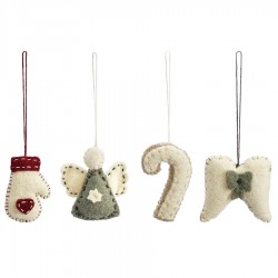 Набор елочных украшений из фетра felts mood из коллекции new year essential, 4 шт.