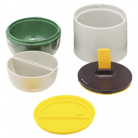 Ланч-бокс meals, 800 мл, светло-серый/зеленый