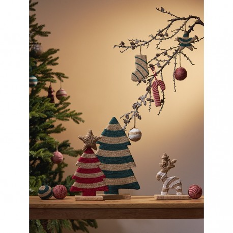 Декор новогодний trendy stripes из джута и гофрированного картона из коллекции new year essential, 39 см