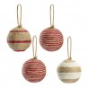 Набор елочных шаров funky stripes из джута и картона из коллекции new year essential, 4 шт.
