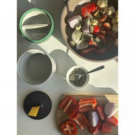 Ланч-бокс meals, 800 мл, светло-серый/зеленый