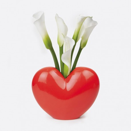 Ваза для цветов love, 15,5 см, красная