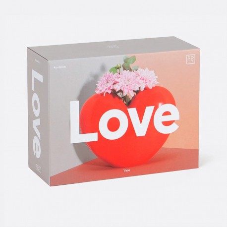Ваза для цветов love, 15,5 см, красная
