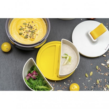 Ланч-бокс meals, 800 мл, светло-серый/темно-сливовый