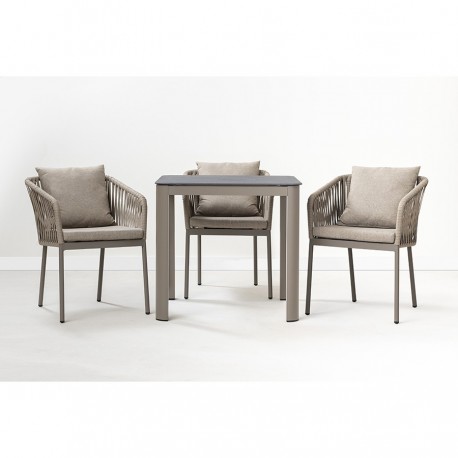 Стол обеденный leif, 80х80 см, серо-бежевый