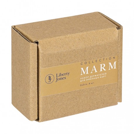 Набор держателей для именных карт marm, белый мрамор, 4 шт.