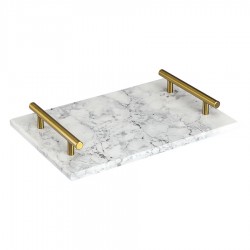 Поднос marm, 30х20 см, белый мрамор