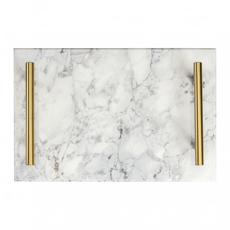 Поднос marm, 30х20 см, белый мрамор