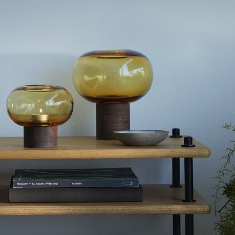 Ваза oblate, 13,5 см, янтарь/орех