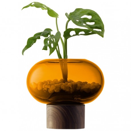 Ваза oblate, 13,5 см, янтарь/орех