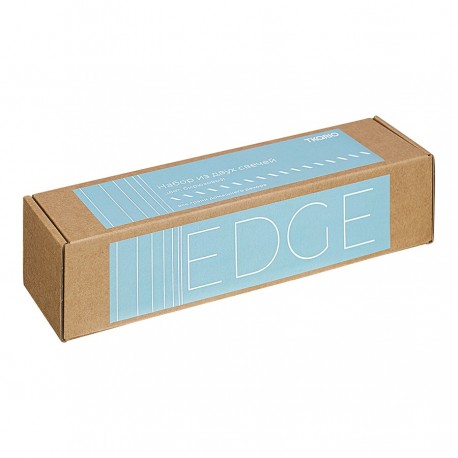 Набор из двух свечей бирюзового цвета из коллекции edge, 24,5 см