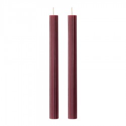 Набор из двух свечей бордового цвета из коллекции edge, 24,5 см