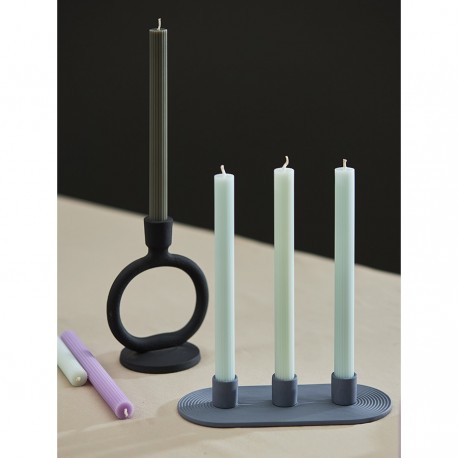 Набор из двух свечей мятного цвета из коллекции edge, 24,5 см