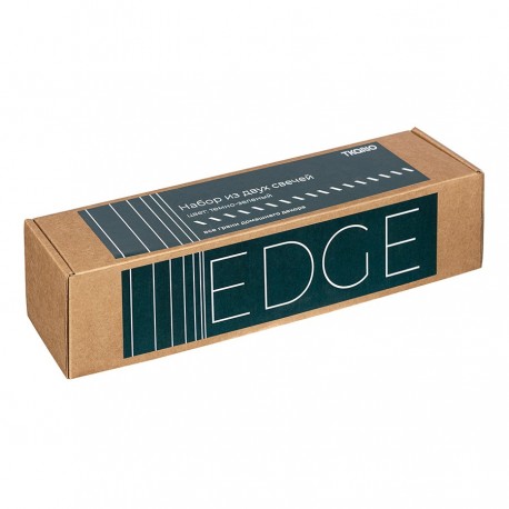 Набор из двух свечей темно-зеленого цвета из коллекции edge, 24,5 см