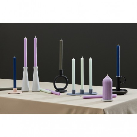 Набор из двух свечей цвета шалфея из коллекции edge, 24,5 см