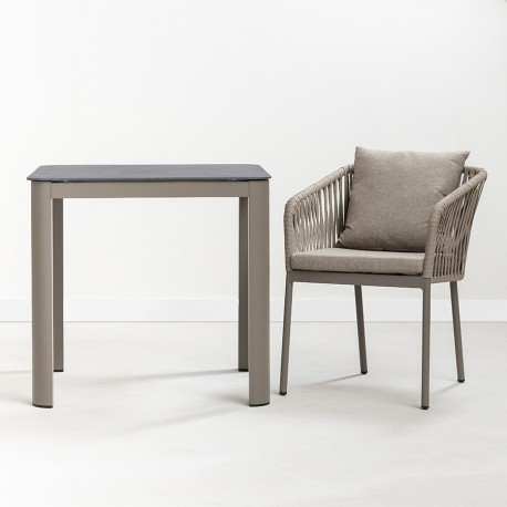 Стол обеденный leif, 80х80 см, серо-бежевый