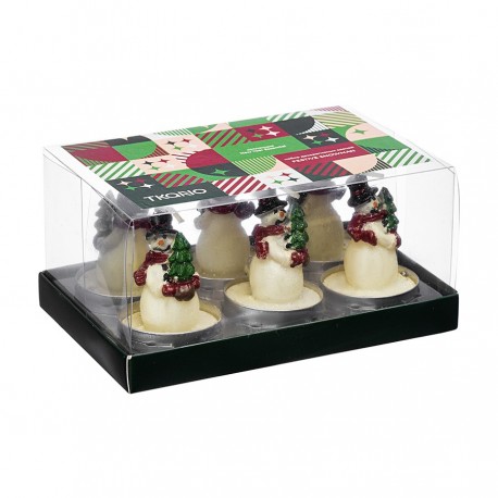 Набор декоративных свечей festive snowman из коллекции new year essential, 6 шт.