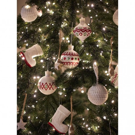 Набор ёлочных украшений с подсветкой festive embroidey из коллекции new year essential, 4 шт.