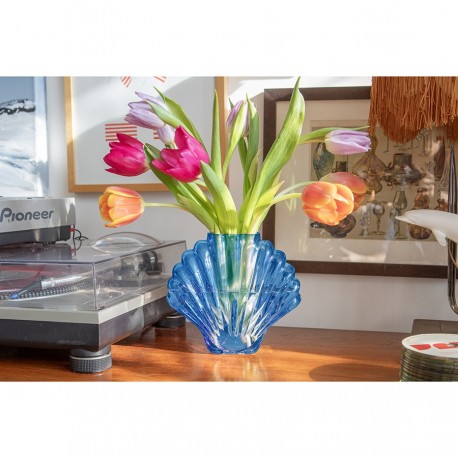 Ваза для цветов seashell, 18,5 см, голубая