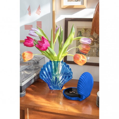 Ваза для цветов seashell, 18,5 см, голубая