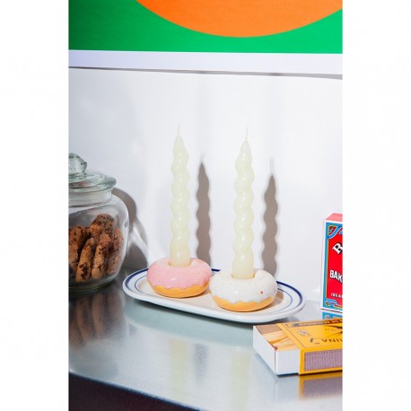 Подсвечник fast food, donut, D7 см, розовый