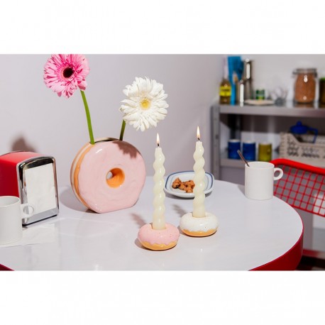Подсвечник fast food, donut, D7 см, розовый