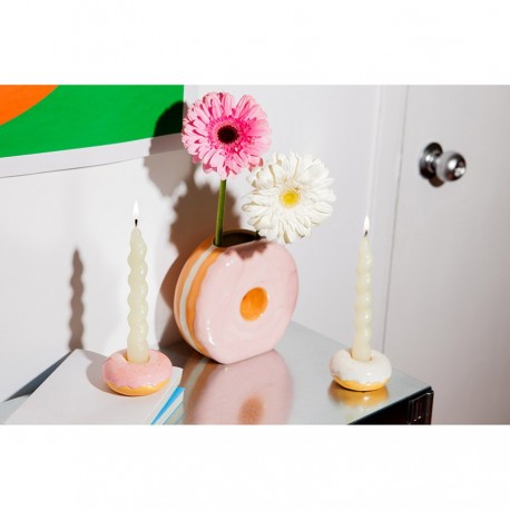 Подсвечник fast food, donut, D7 см, розовый