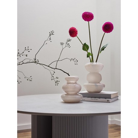 Ваза riverstone, 25 см, жемчужно-серая