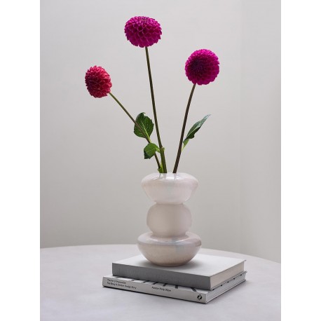 Ваза riverstone, 25 см, жемчужно-серая