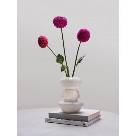 Ваза riverstone, 25 см, жемчужно-серая