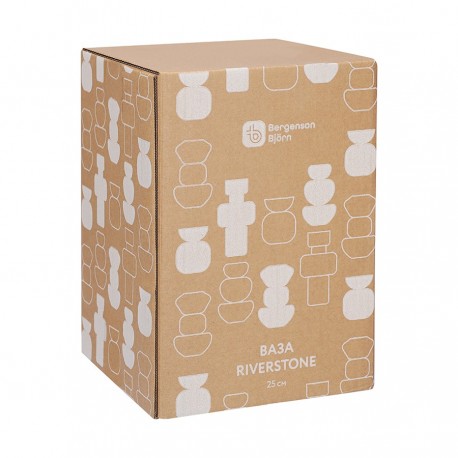 Ваза riverstone, 25 см, жемчужно-серая