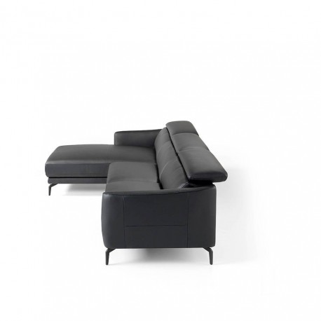 Угловой диван 5359-L черный кожаный