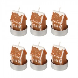 Набор декоративных свечей gingerbread houses из коллекции new year essential, 6 шт.