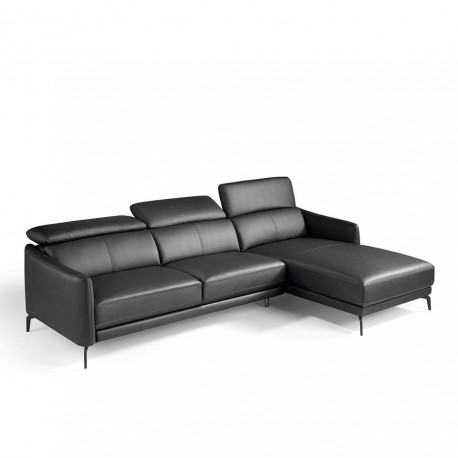 Угловой диван 5359-R черный кожаный