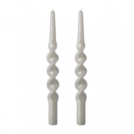 Набор из двух свечей светло-серого цвета из коллекции essential, 35 см