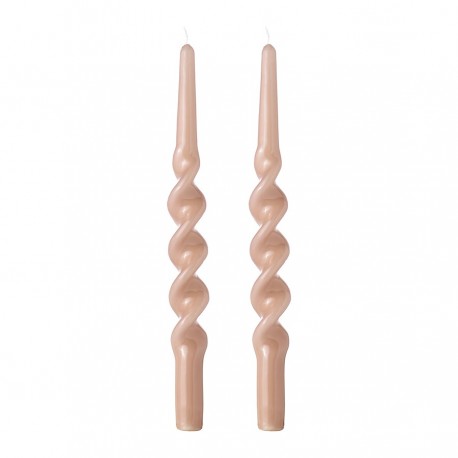 Набор из двух свечей цвета пыльной розы из коллекции essential, 35 см